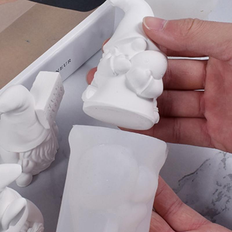 PåskeNisse Resinform 3D Ansiktsløs Gammel Mann Stearinlysform DIY Dverg Såpehåndverk Påske Vårfestrekvisita