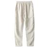Men's Plus Size Cotton Linen Elastic Waist Trousers - Loose Straight Leg Summer Pants