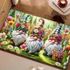 Spring Pastoral Dwarf Floor Mat Carpet, Colorful Flower Print Flannel  Thick Non-Slip for Living Room Bedroom Kitchen Decor