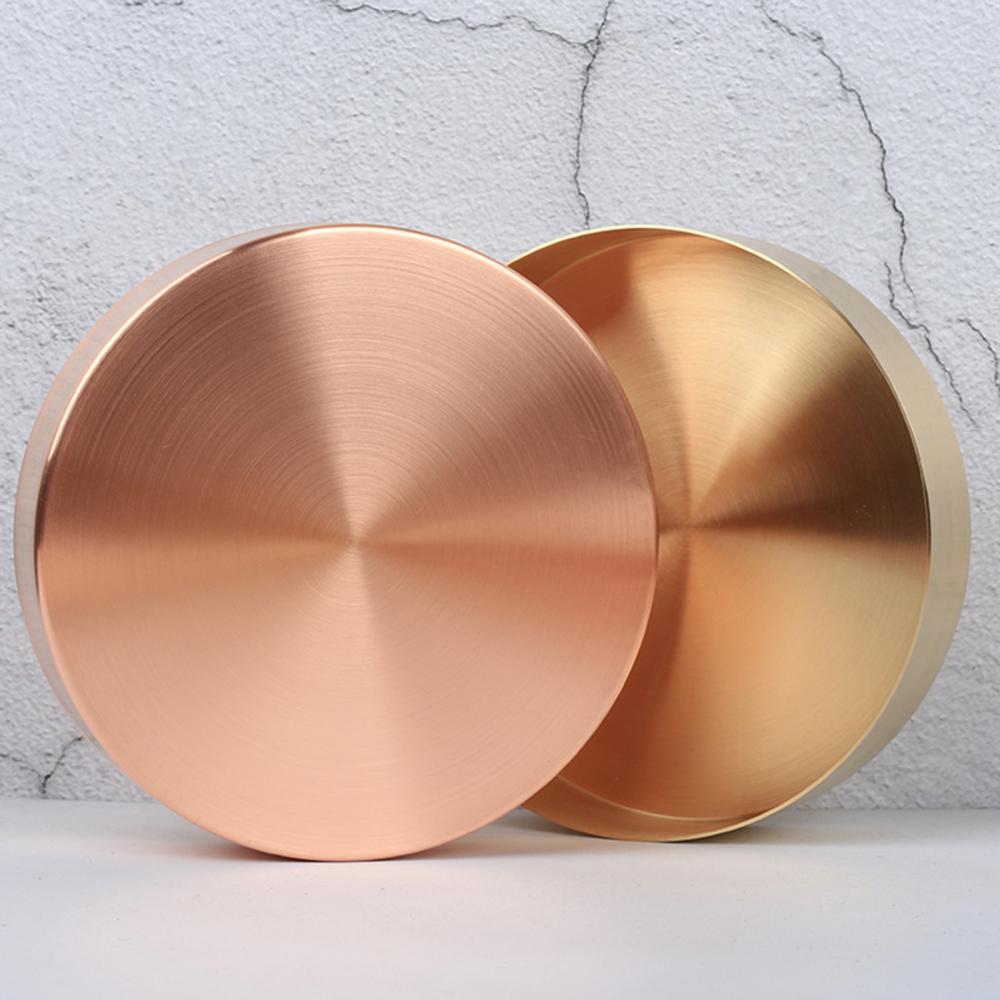 Nordic Retro Tray Round Brass Storage Rack Diaplay Mold Household Tool Home Living Room Vintage Decorative Ornament