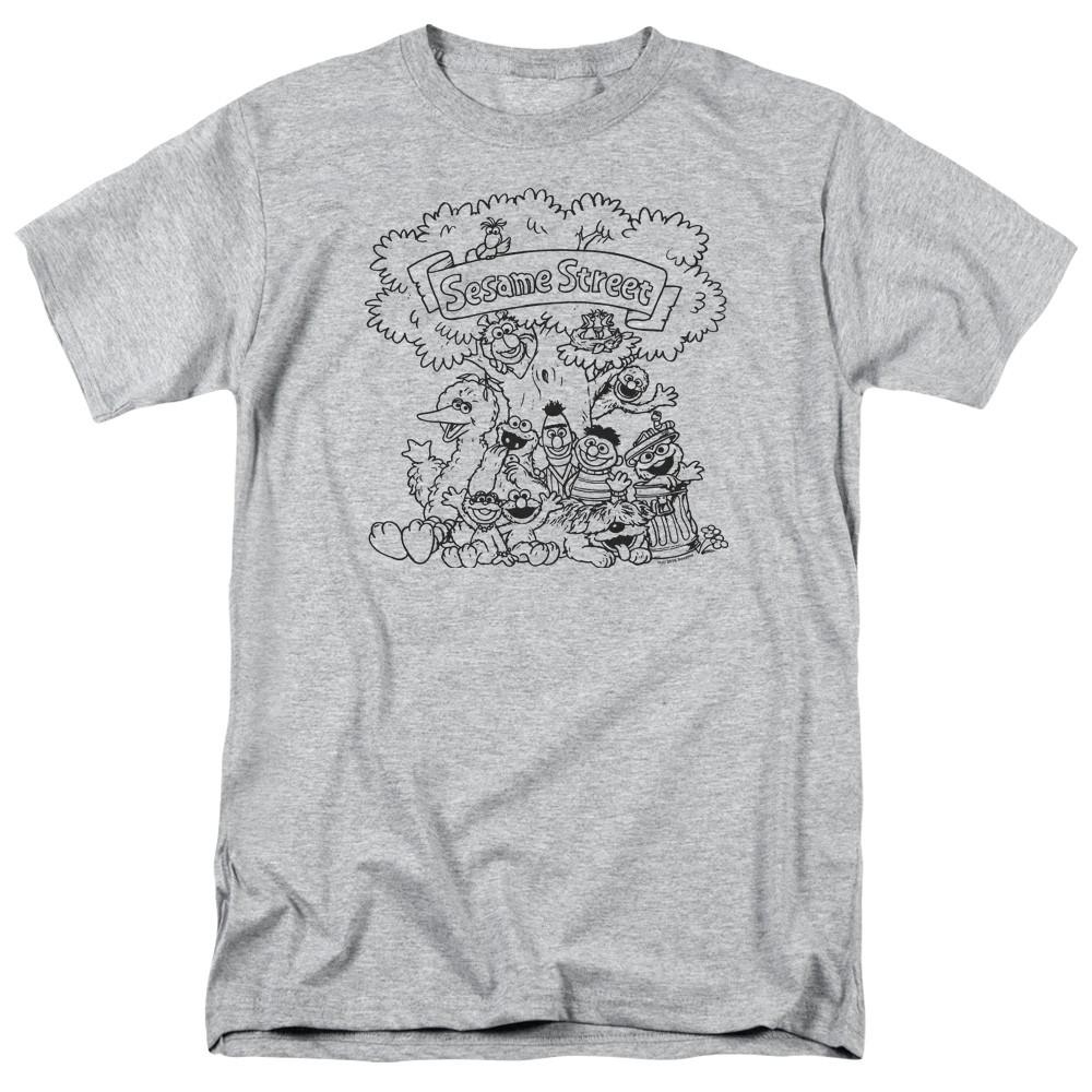 Sesame Street - Simple Street - Adult Unisex Short Sleeve T-Shirt - Gray L