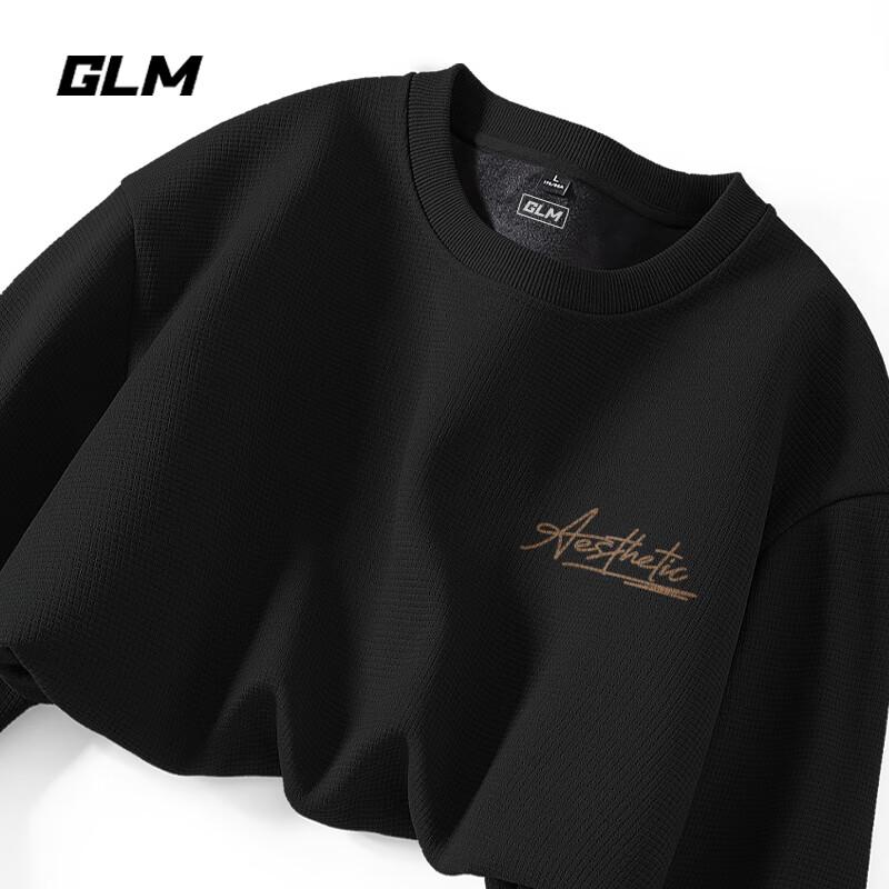 

GLM Men s Waffle Knit Fleece-Lined Round Neck Sweatshirt 4XL
