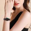 For Huawei Watch Fit 3 Watch Band 7-Bead Rhinestone Crown Stainless Steel Strap