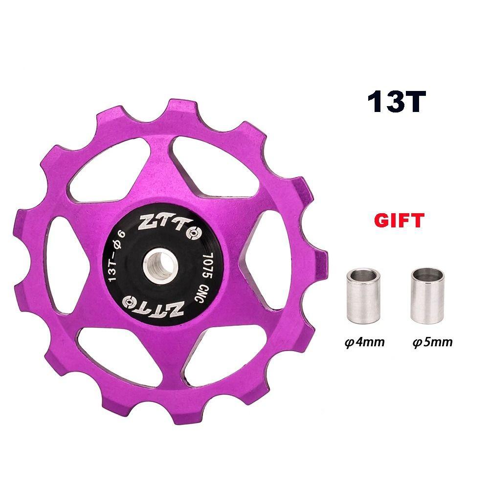 Steel Pulley Bearing Steel Bearing Guide Wheels Hot-Rolled Carbon Steel Bicycle Metal Bearing Purple-13T