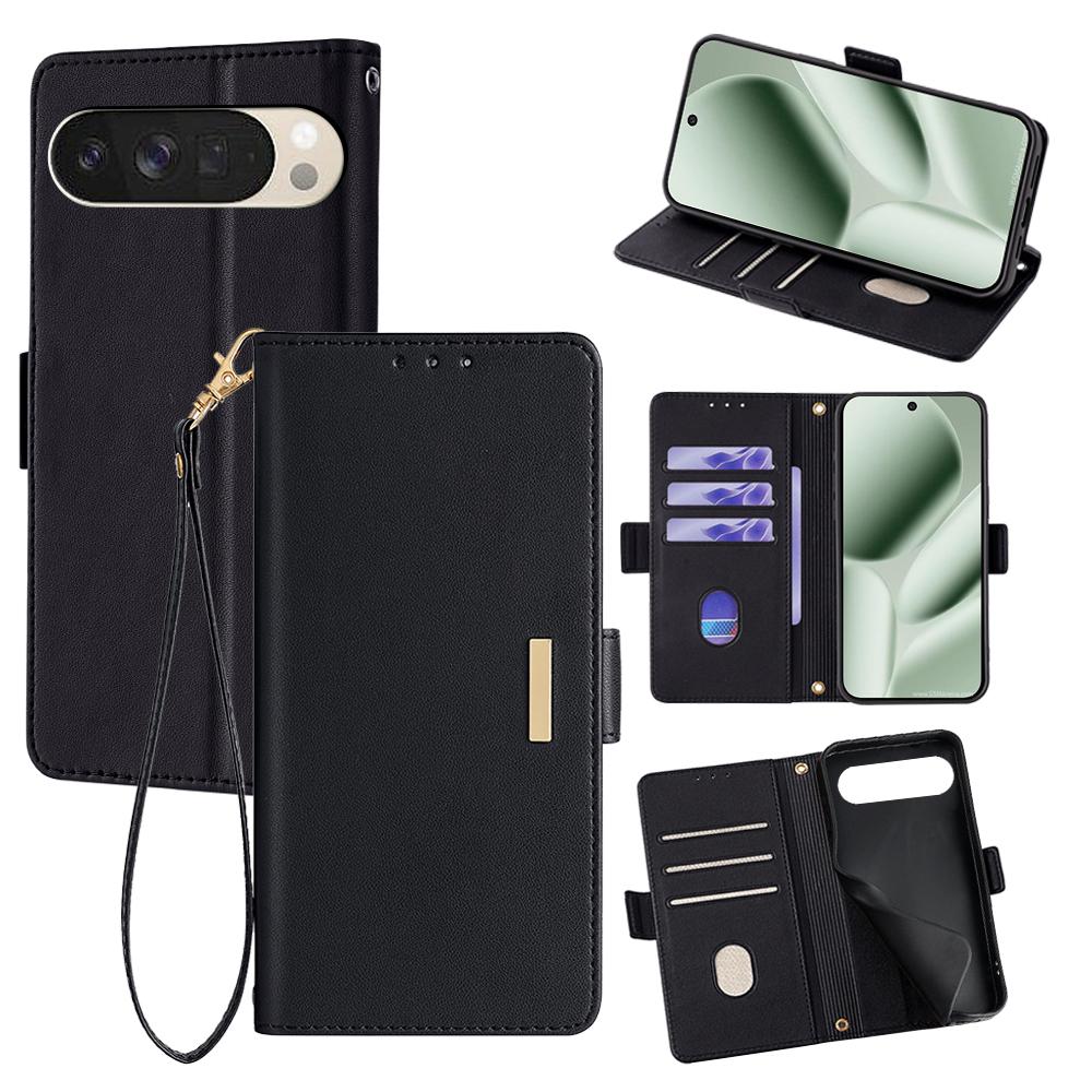 For Google Pixel 10 Case RFID Blocking Wallet PU Leather Phone Cover with Wrist Strap