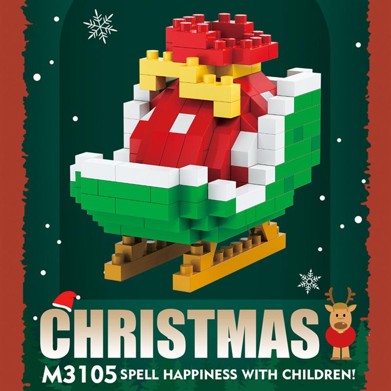 Christmas Village House Moc Building Blocks Toys for Children 8 To 12 Years Old  Mini Blocks Construction Set Santa Claus Bricks