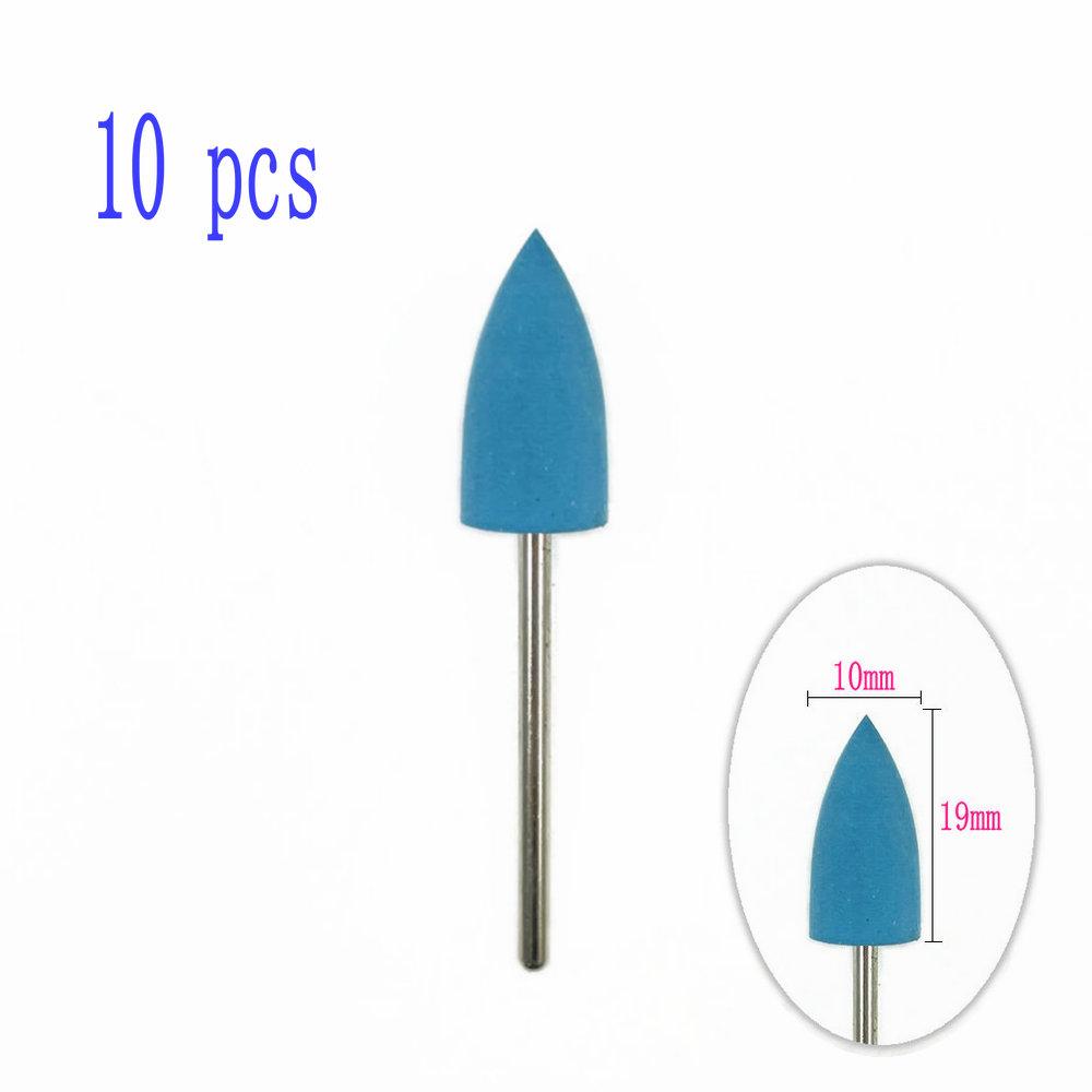 6pcs/10pcs Silicone Rubber Dental Polishing Polisher Grinders Nail Drill Bits for Electric Manicure 2.35mm Shank