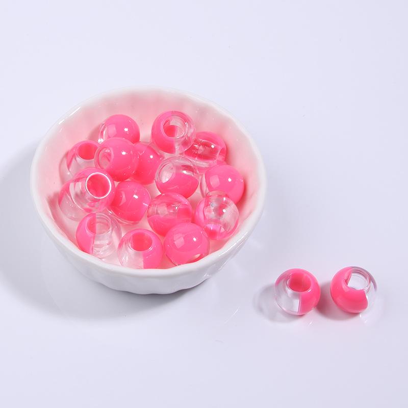 Two-Tone Gradient Plastic Large Hole Beads for Hair and Dreadlock Decoration