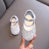 Scarpe da principessa con fiocco di perle e strass in pelle per ragazze autunnali Scarpe morbide per bambini, scarpe singole per bambini piccoli G06