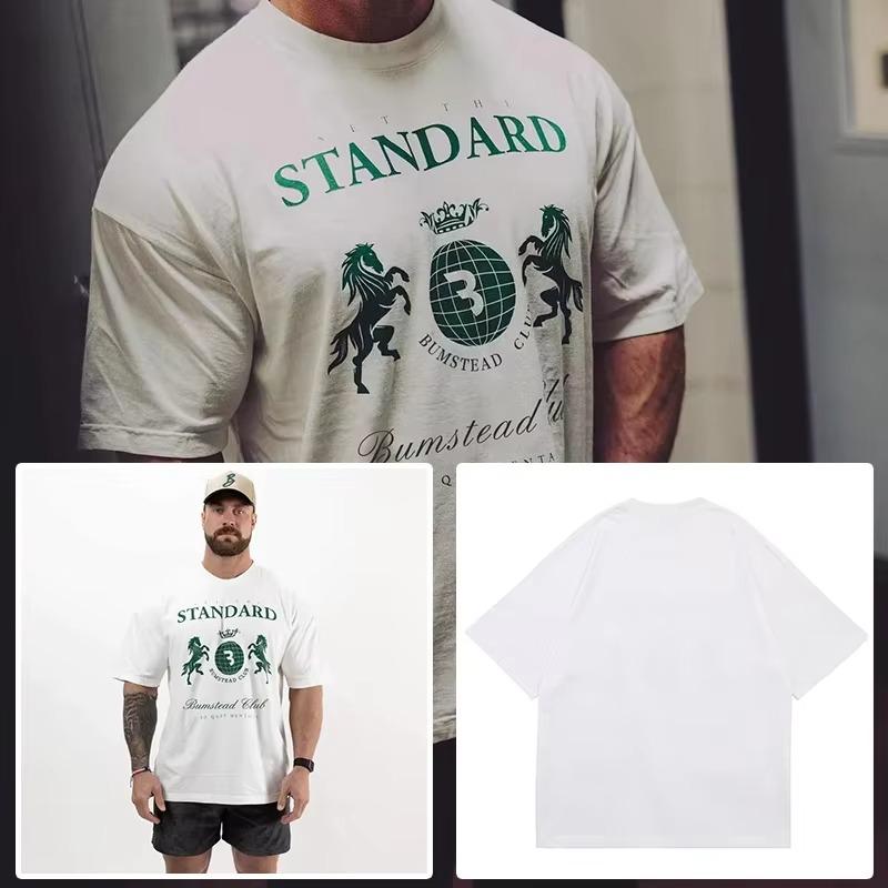 Fitness Men's Cotton T-Shirt Muscle Running Short Sleeve Crew Neck Top CBUM Brand Summer Collection Sweatshirt for Men Oversized