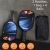Shockproof Pickleball Paddles Set Non-slip Handle with 2 Rackets & 4 Pickleballs Balls Racquet Kit High Resilience