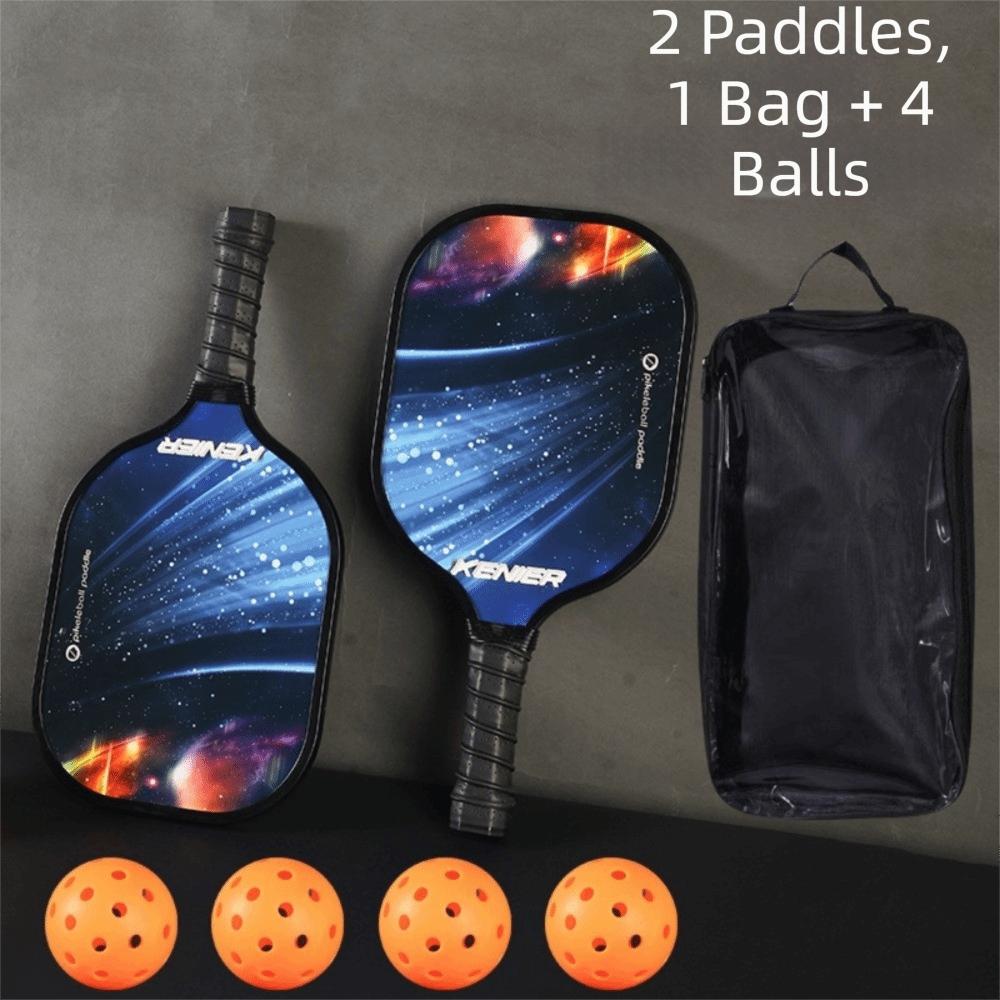 Shockproof Pickleball Paddles Set Non-slip Handle with 2 Rackets & 4 Pickleballs Balls Racquet Kit High Resilience