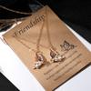 2023 Purple Diamond White Diamond Butterfly Necklace Set of 2 Gold Double Chain Deluxe Gift Accessories Girls Cute Magnetic Couple Wedding Necklace