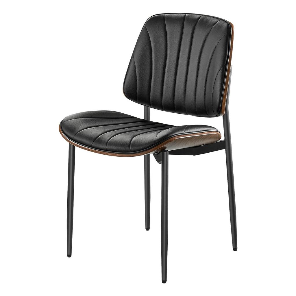 Modern Dining Room Accent Chairs Set of 4, Upholstered Leather Side Chair for Dining Tables, Space-Saving Kitchen Table Chair with Thick Cushions and