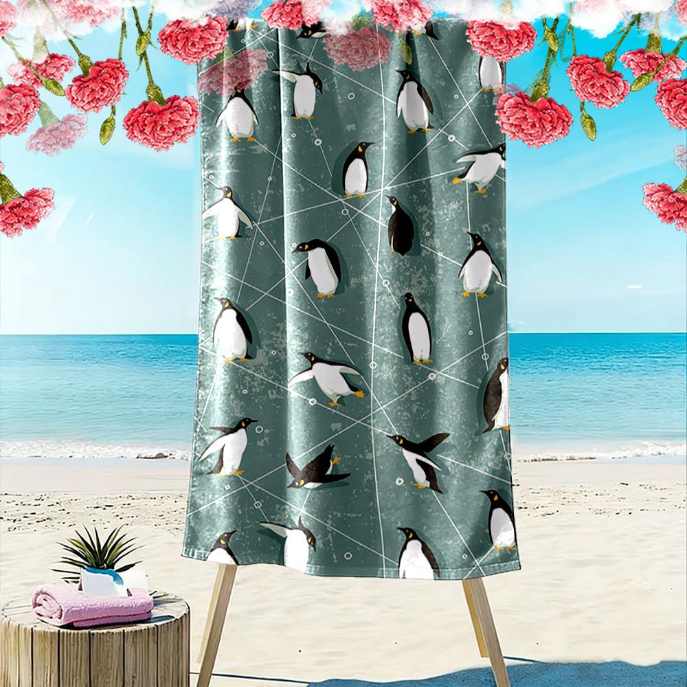 Gracieus pinguïn sterrenbeeld dans Print strandlaken, sneldrogend, geschikt voor reizen, buitensporten, joggen, het strand en zwemmen, cadeau