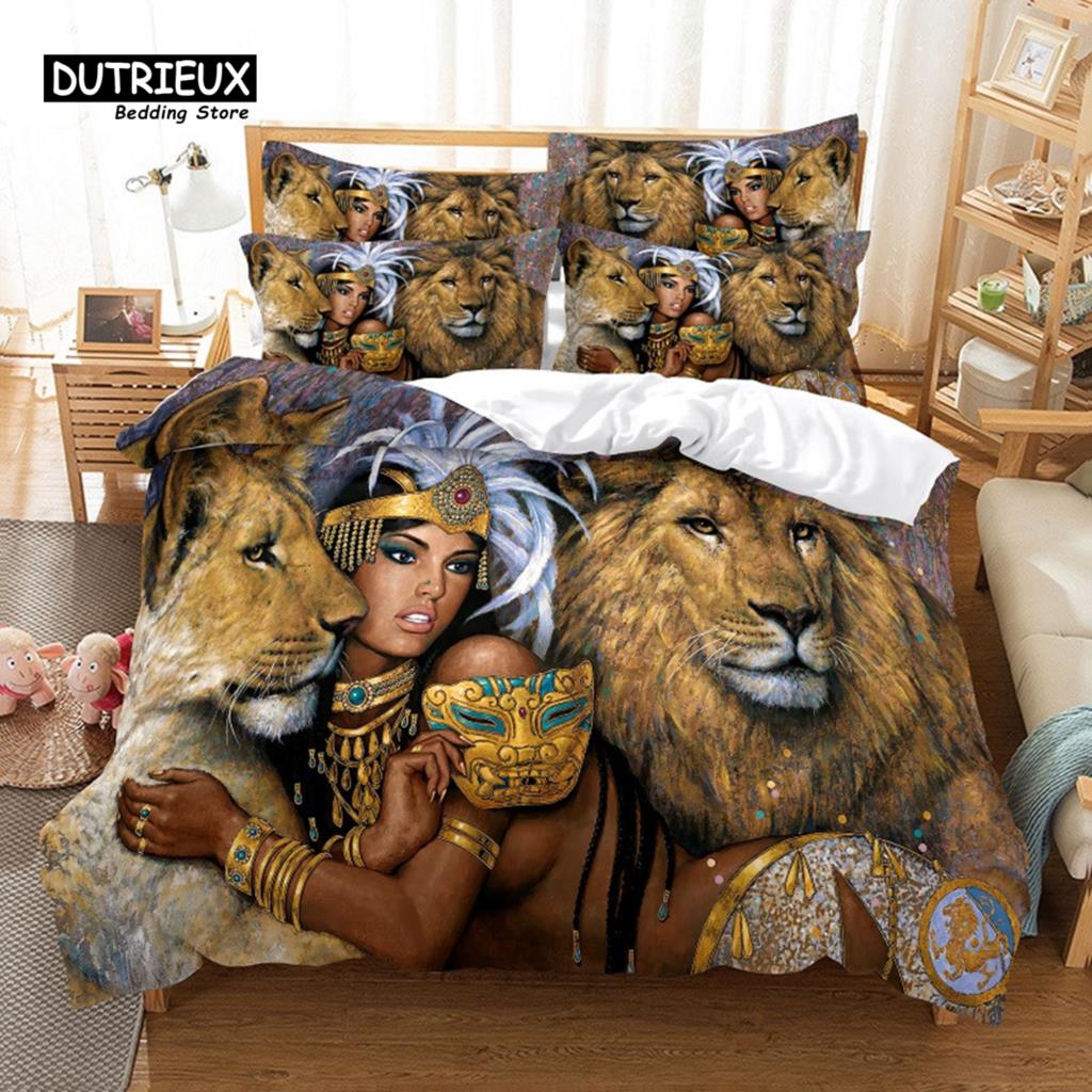 Leopard Bedding Set, 3Pcs Duvet Cover Set, Soft Comfortable Breathable Duvet Cover, For Bedroom Guest Room Decor