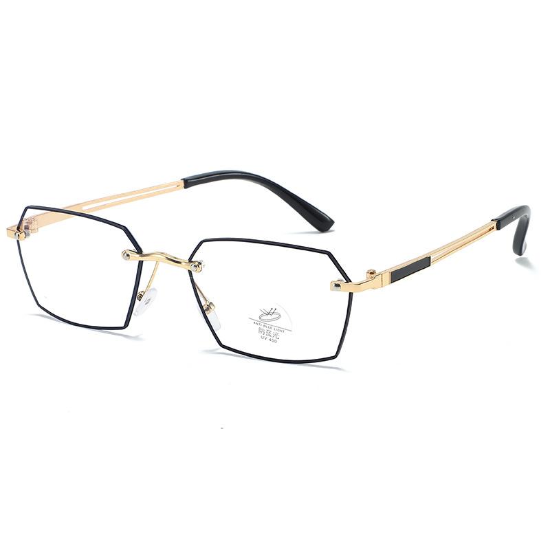

Fashion Trend Reading Glasses Anti-Blue Light Business Ultra-Light Metal Frame High Definition Reading Glasses Women Flat Glasses Men blue light blocking +4.00 diopters