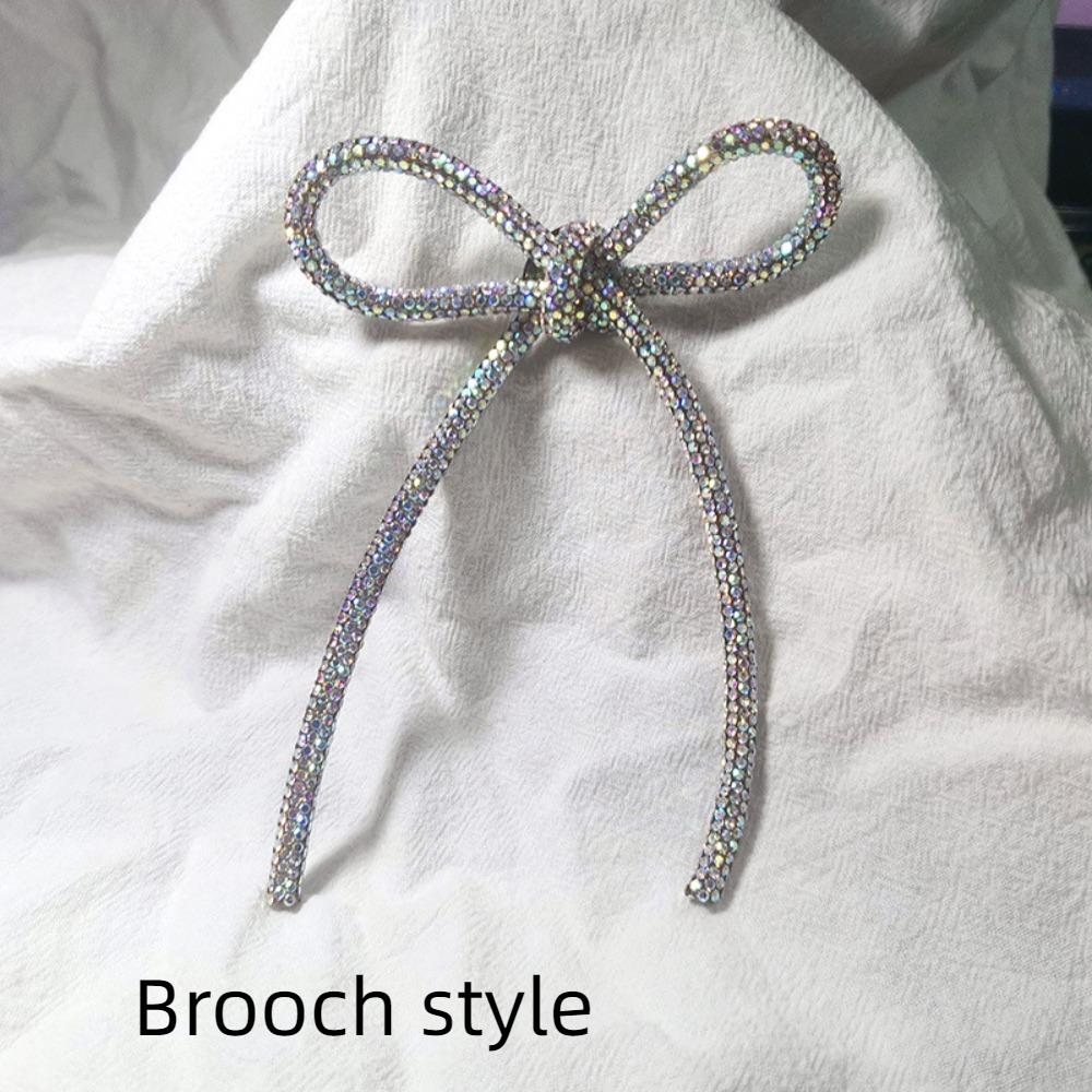 Rhinestone Bowknot Clips Crystal Accessories Fashion Brooch Pins  Girls