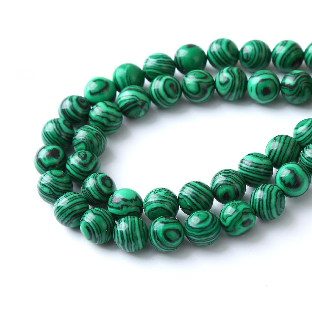 Green Malachite Stone Round Beads 15"Strand Smooth Loose Spacer Beads 4/6/8/10/12mm for Jewelry Making DIY Bracelets Accessories