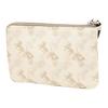 New COACH Corner Zip Coated Canvas With Smooth Leather Coin Purse, Clutch Women's Cream White 88083-SVQB9