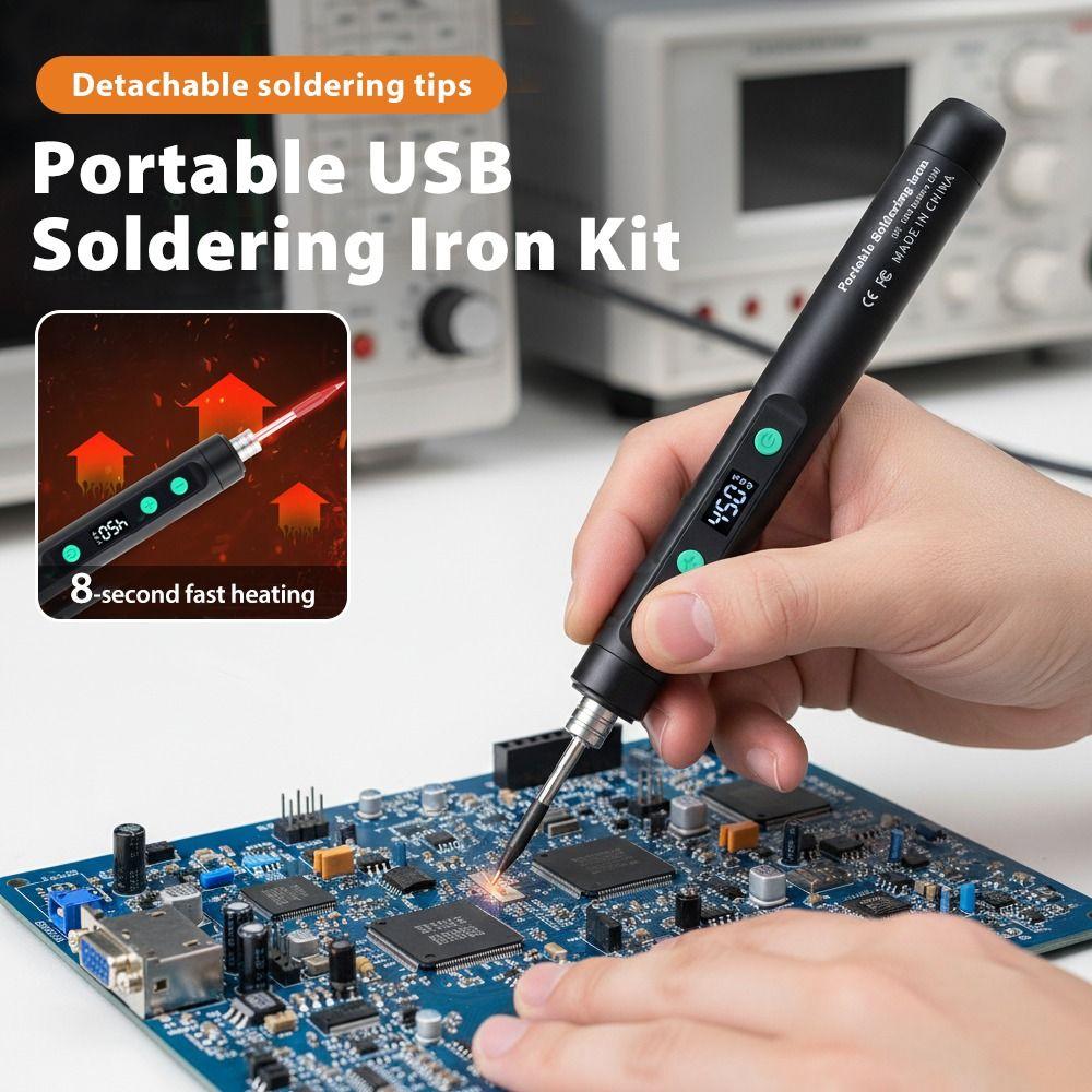 Speed Heating Electric Iron Solder Adjustable Temperature Welding Tool Kit Pen Electronics Repair