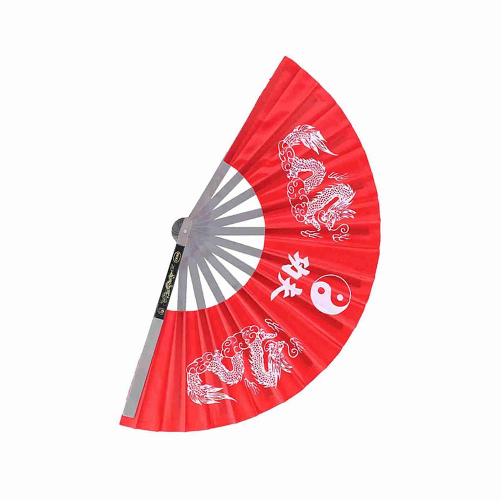 Stainless Steel Tai Martial Arts Kung Fu Dance Practice Training Performance Fan Black