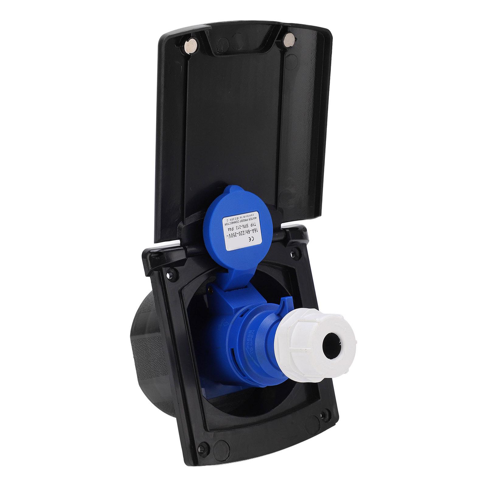 

RV Power Outlet 3 Pin External Waterproof Plug Socket Embedded Mounting 220V250V 16A