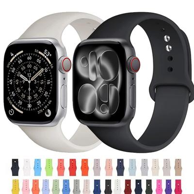 Silicone Strap For Apple Watch 11 Band 44mm 40mm 49mm 45mm 41mm 38 46mm 42mm Correa Bracelet iWatch Series 9 8 7 6 SE Ultra 2 3