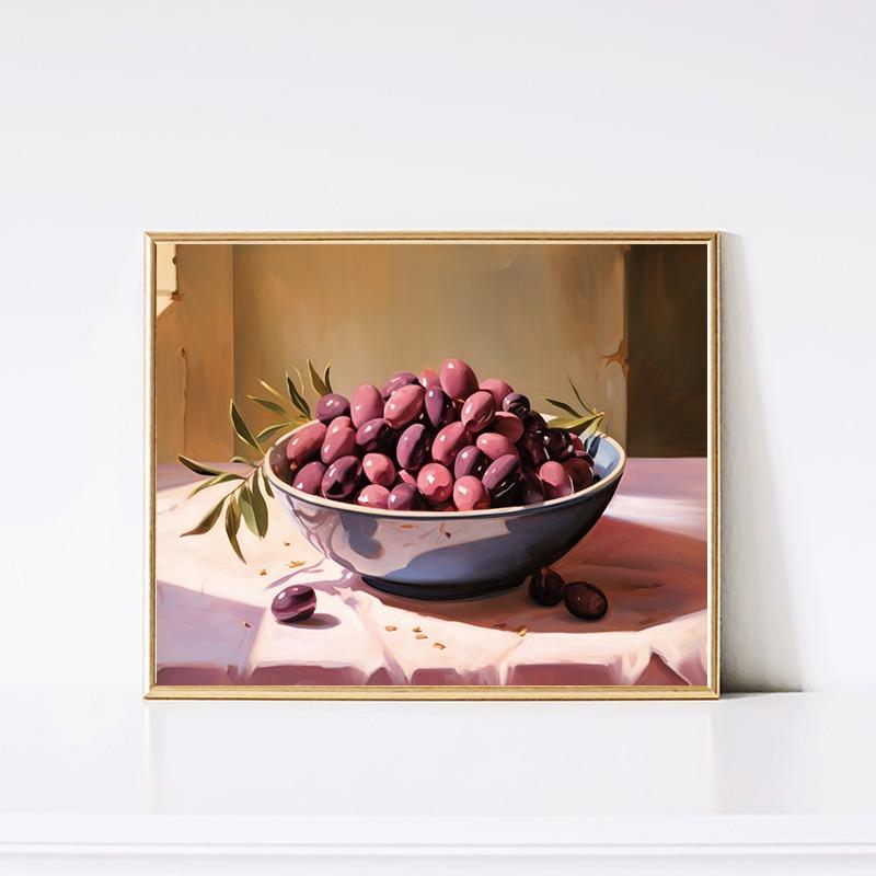 Vintage European Pastoral Italian Olive Bowl Posters and Prints Canvas Printing Wall Art Picture for Living Room Home Decoration