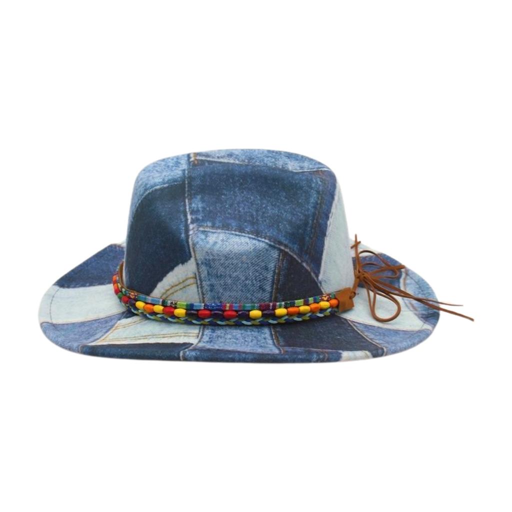 Color Matching Skittles Accessories Jazz Hat Retro Western Cowboy Top Hat Stage Catwalk Concave Stage Hat