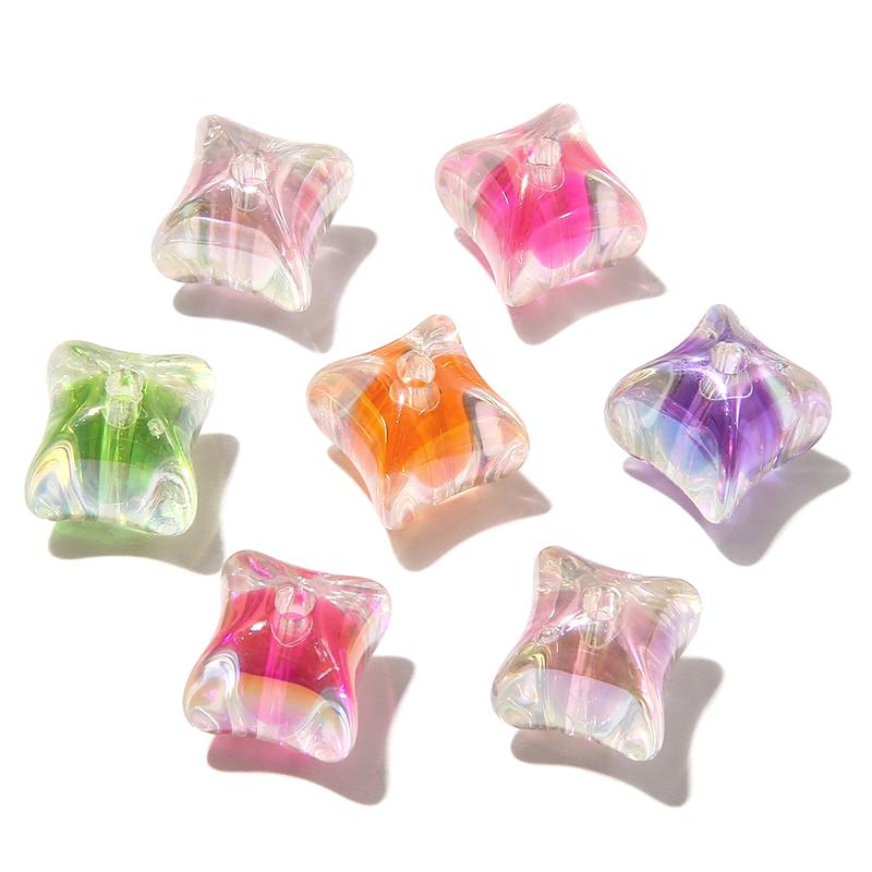 Lot de 4 perles transparentes en acrylique pour fabrication de bijoux, colliers, bracelets, boucles d'oreilles
