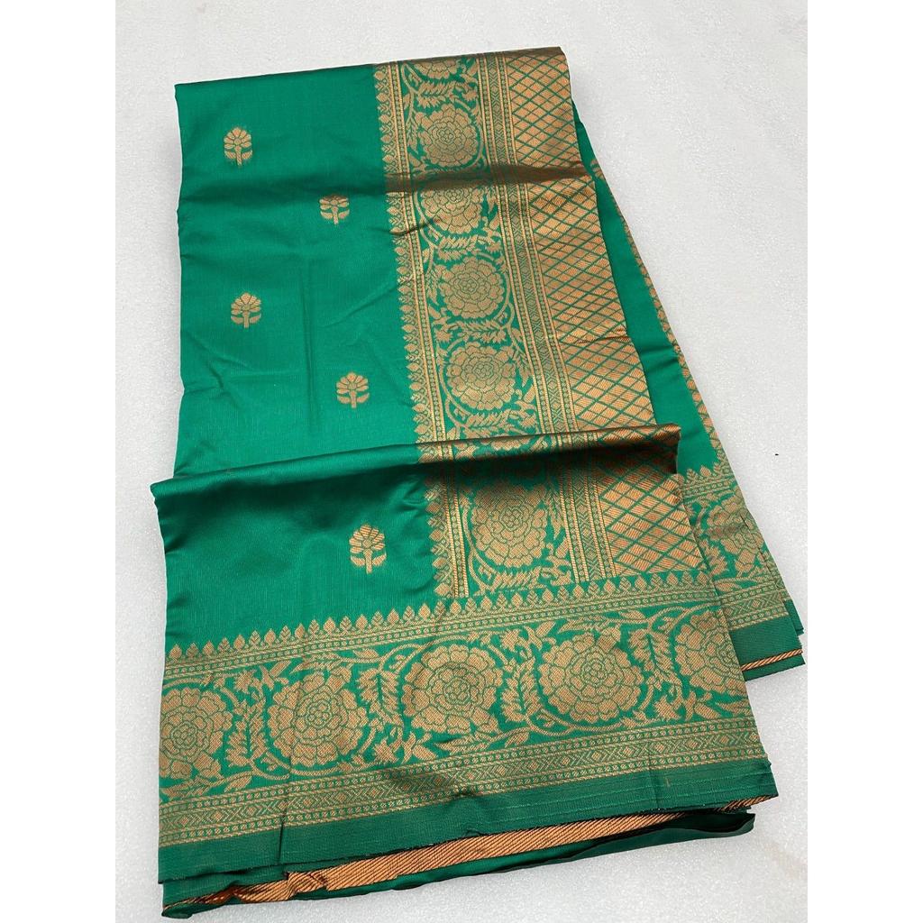 Silk Saree from the ALMAARI Store Is Adorned with Beautiful Zari Work In Form of Traditional Motifs.