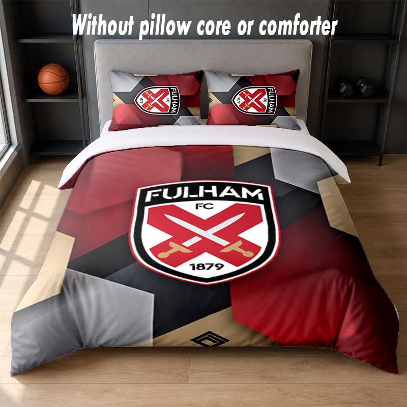 Set Biancheria da Letto Fulham Football Design 1 Copripiumino + 2 Federe Morbido Traspirante Biancheria da Letto per la Casa