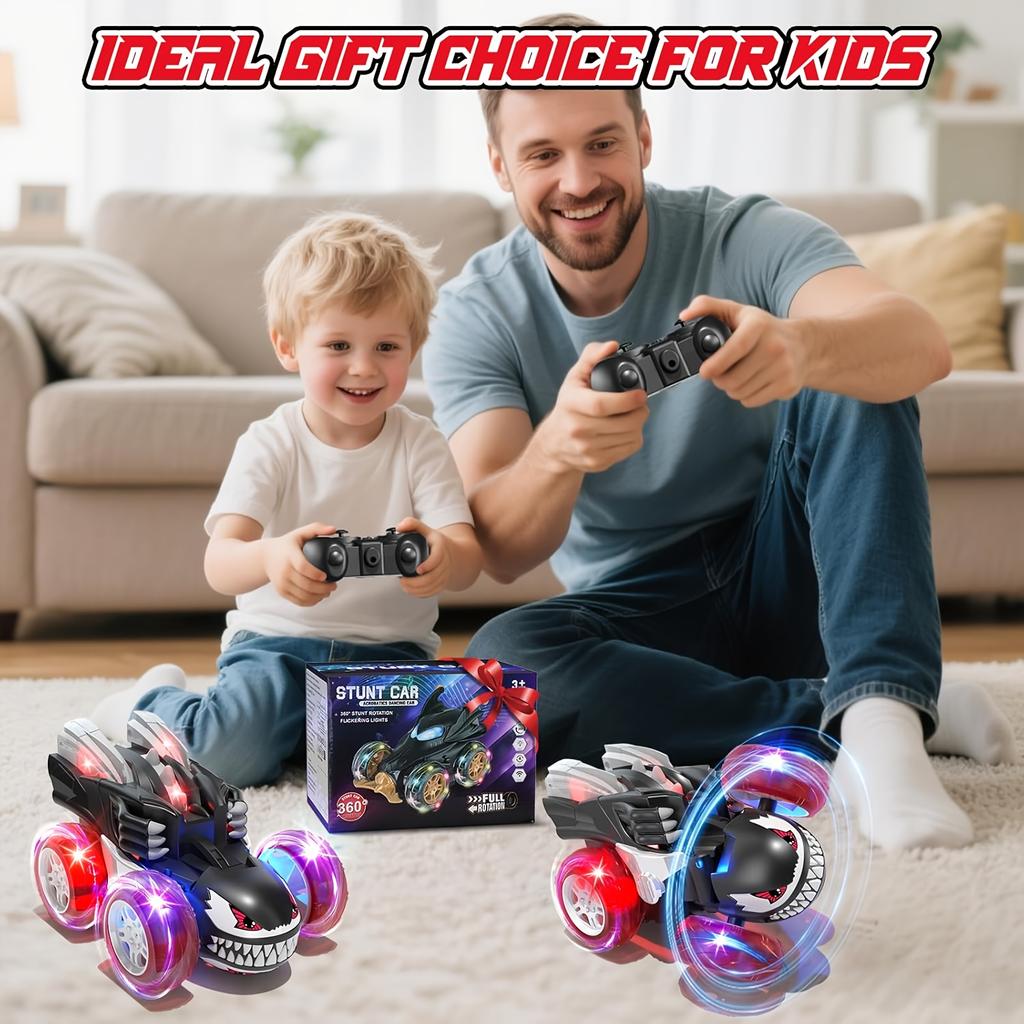 Durable RC Stunt Car for Kids with LED Light 360° Rotating Performances Indoor And Outdoor Play