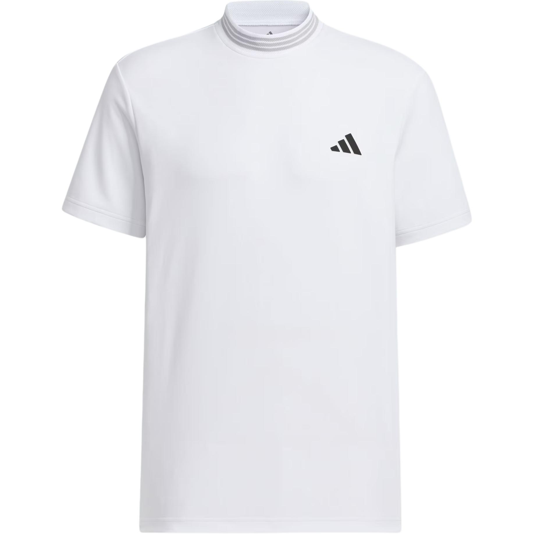 

Adidas SS25 Mock Neck Fashion Versatile Simple Short Sleeve Polo Shirt Men Polo Shirts White JE7128 L