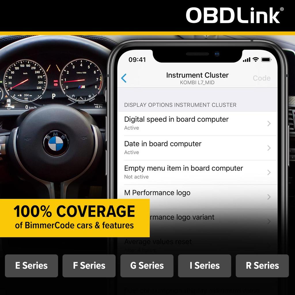 Adapter OBDLINK CX Bimmercode Bluetooth BLE OBD2 do współpracy z samochodowym skanerem diagnostycznym OBD II 5.1 BMW/Mini, iPhone/iOS i Android, kodowanie,