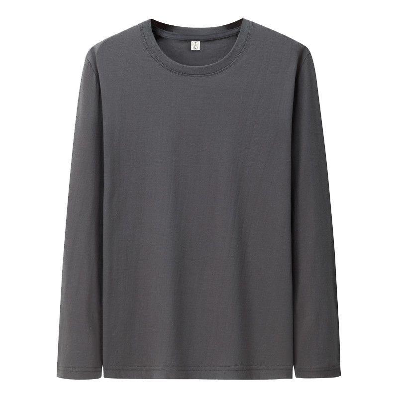 T-shirt voor Mannen Katoen Lange Mouw T-shirts Effen Kleur Mannenkleding Volledige Mouw voor Lente en Herfst Ondershirts