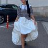European And American Style Spring Balloon Skirt Casual Simple Solid Color Wild High Waist Tutu Skirt 