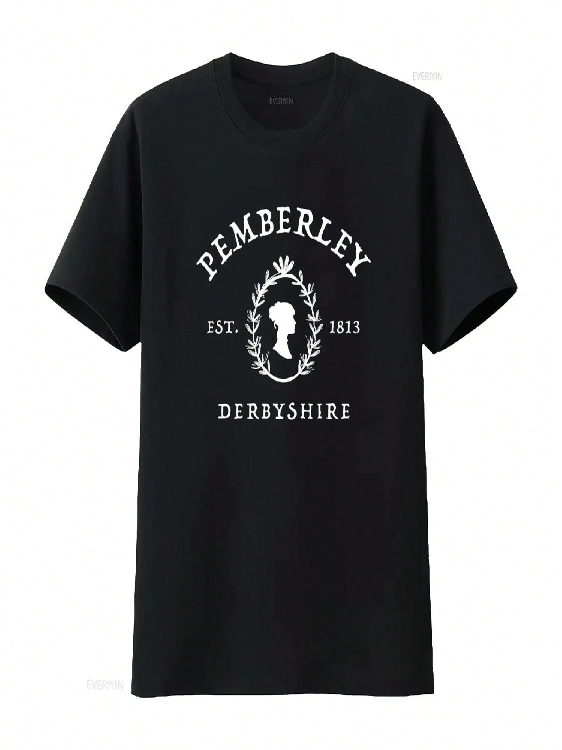 unisex Pemberley Derbyshire 1813 Pride And Prejudice Jane Austen T Shirt Black Vintage Washed Designer Clothes Slightly Homme S разноцветный