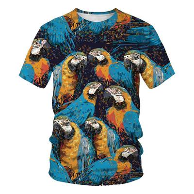 Tricou Artă Papagal Model Pasăre Pentru Bărbați Modă Top Gât Rotund Harajuku Casual Imprimeu 3D Animal Mânecă Scurtă Tricouri Haine