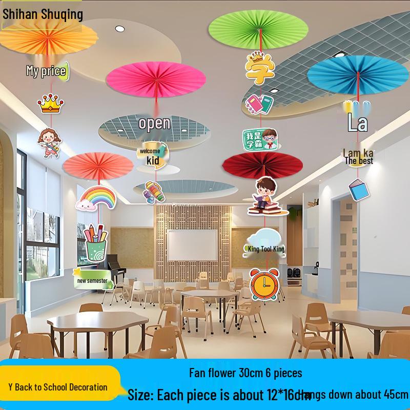 Back-to-School Classroom Wall & Ceiling Stickers for Kindergarten Decor