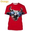 T-shirt Animale Mucca Stampa 3D Per Uomo Donna Divertente Retro Pattern T-Shirts Estive Larghe Streetwear Top Girocollo Magliette Maniche Corte
