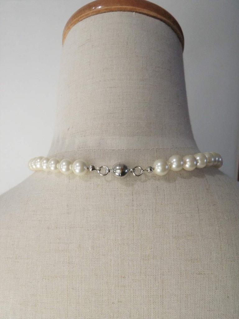 Perlenkette mit Magnetverschluss, Muschelkernperle, 8 mm, 42 cm, formelle Zeremonien, Hochzeiten, Abschlussfeiern, Eingangszeremonien, Empfangszubehör