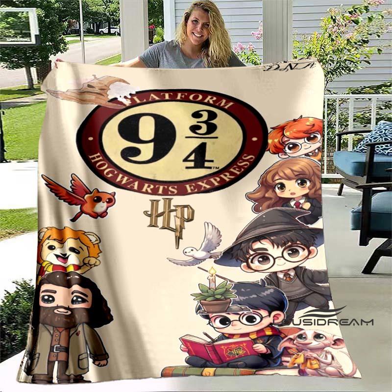 

Cute & Kawaii-Style 3D Printed Blanket — Harry Potter Theme: Warm and Cozy Flannel Throw. Perfect for Bedrooms, Sofas, Beds, Sea 75x90cm