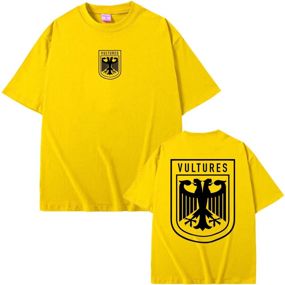 Raper Kanye West Nowy Album Muzyczny Vultures Graficzne Koszulki Męskie Damskie Hip Hop Moda Uliczna Luźne Koszulki Bawełniane Topy