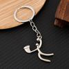 Running Metal Sports Logo Keychain Weightlifting Zinc Zinc Alloy Pendant Simple Key Ring Ornaments  Girls