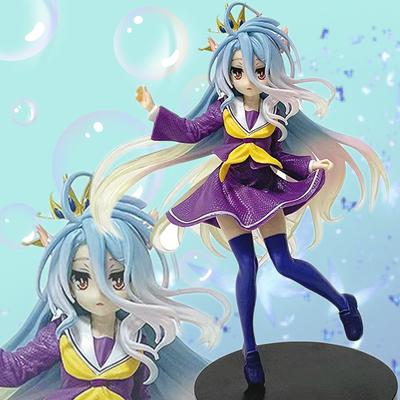 18.5cm No Game No Life Shiro Standing Position Anime Girl Figure Model Statue Boys Collection Desktop Decoration Ornament Toys