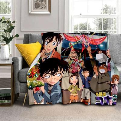 3D Deka s motivem anime kresleného seriálu Detektiv Conan, Měkká přehozová deka pro domov, ložnici, postel, pohovku, piknik, cestování, kancelář, přikrývka s#(3)