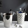 Fashionable and creative ice bucket Stainless steel golden hammer pattern ice bucket red wine champagne ice wine barrel