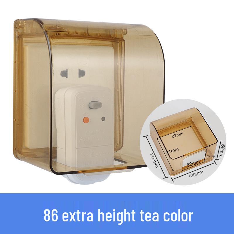 86 Type Transparent Self-Adhesive Waterproof Socket Cover for Bathroom Switches